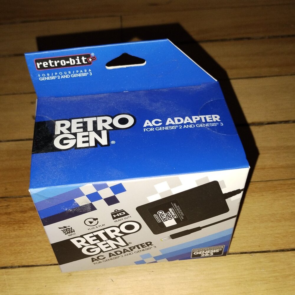 Retro-Gen AC Adapter (Retro-bit, 2012) for Sega Genesis 2 & 3 (unopened)